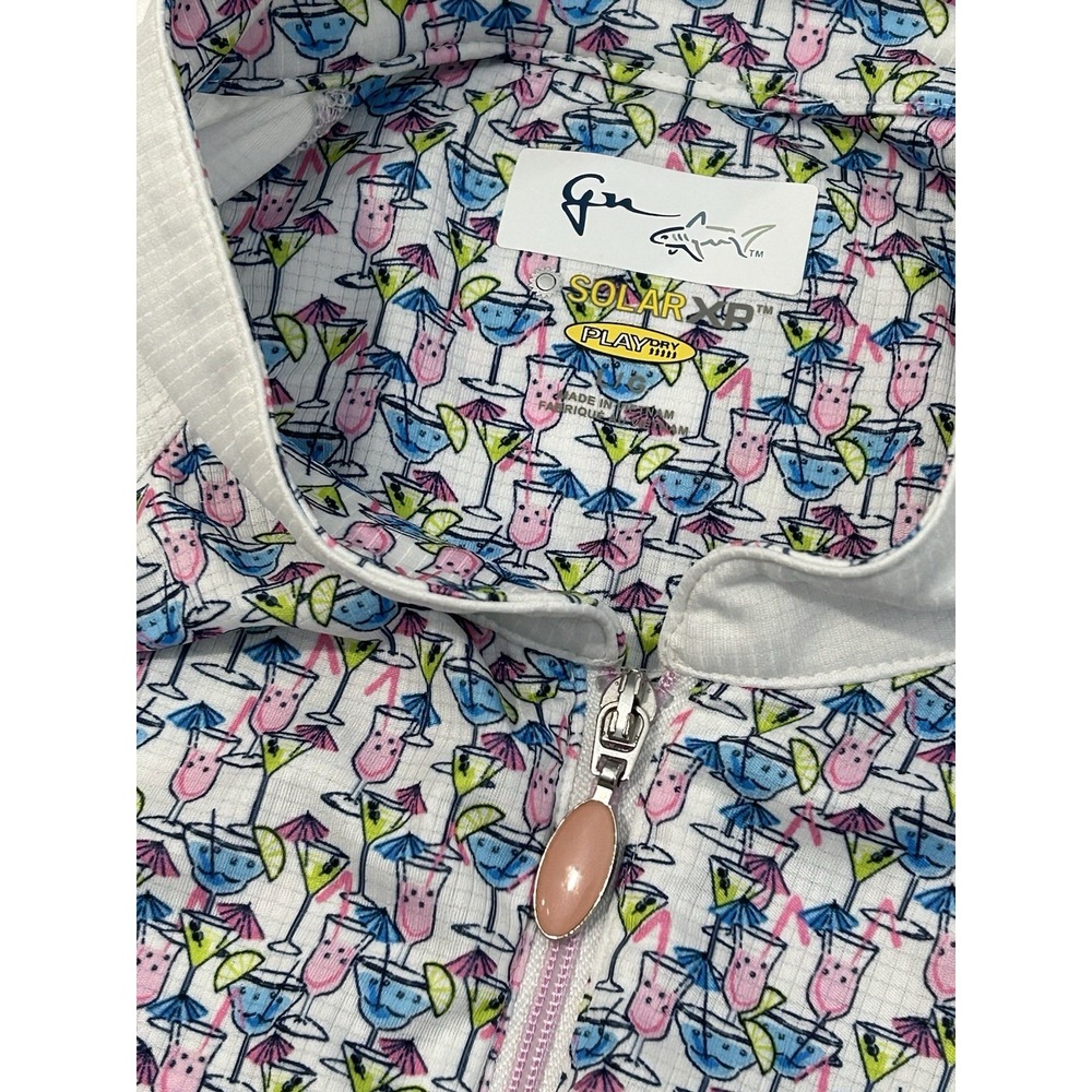 Greg Norman Women's S Solar XP Martini Glass Long Sleeve 1/4-Zip Mock Golf Polo - Picture 5 of 8